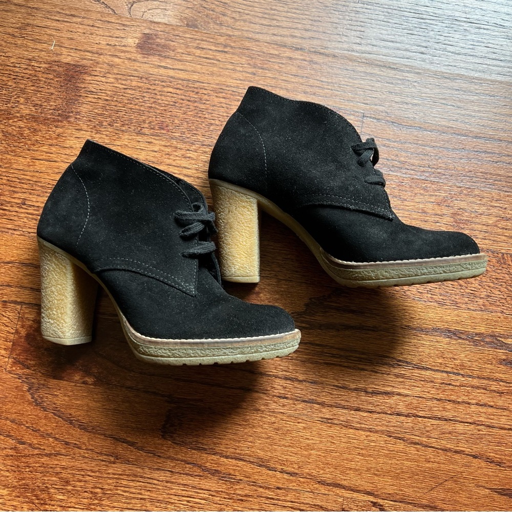 J. Crew Black Suede High Heel Boots